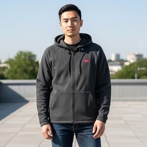 Vintage COOGI Australia Sport Black Full Zip‎ Hoodie Athletic Activewear Mens 4X